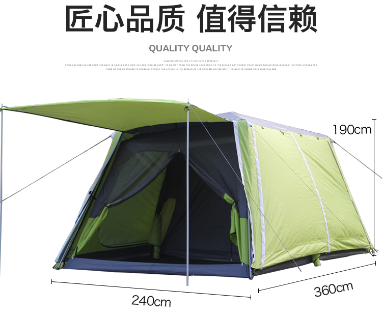 Cheap Goat Tents Outdoor Camping Automatic Tent 4 8 People Double layer Rainproof Beach One Bedroom One Living Room Ultra large Tent new   